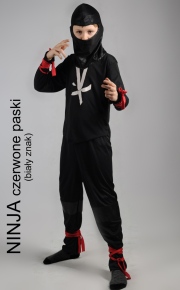 Ninja-czerwone-paski-biay-znak